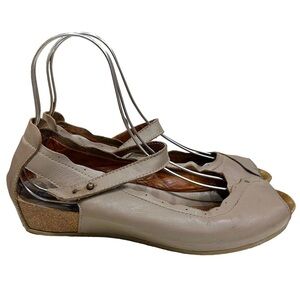 Taupe Sergio Tomani Carol leather Maryjane sandals with cork heel size 9